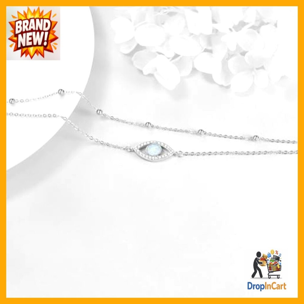 Sterling Silver Evil Eye Anklet Stackable Adjusta… - image 5